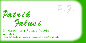 patrik falusi business card